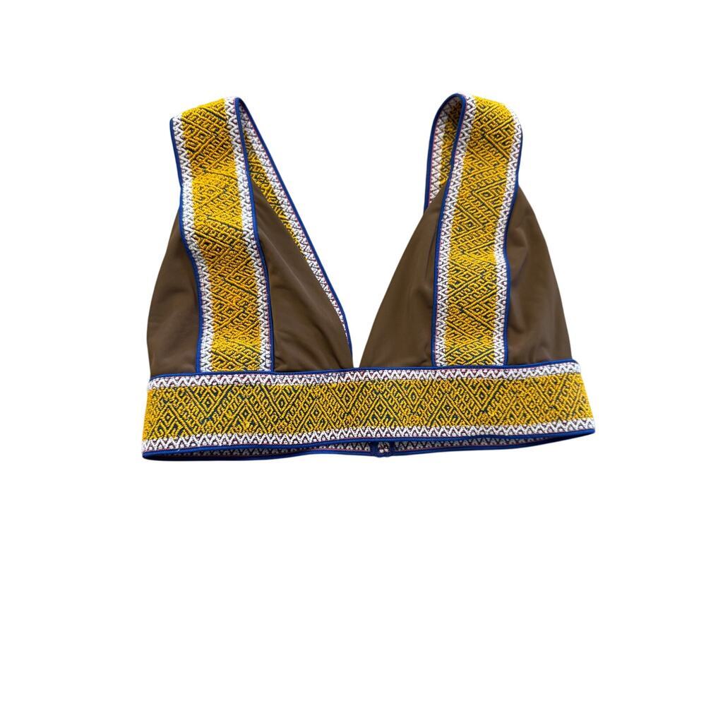 Elysiian Swim Bali Bikini Top in Brown and Gold Size Small